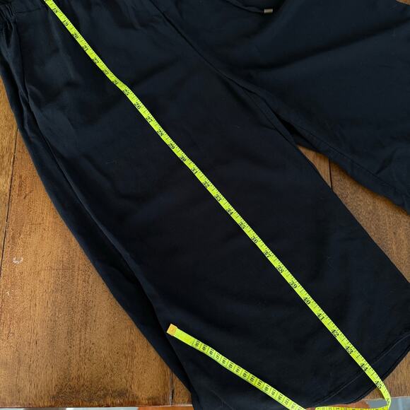 Eileen Fisher Black Drawstring Crepe Cropped Wide Leg Jumpsuit Sz Small Casual - Picture 13 of 13